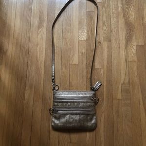 Coach Poppy Gold Side Purse